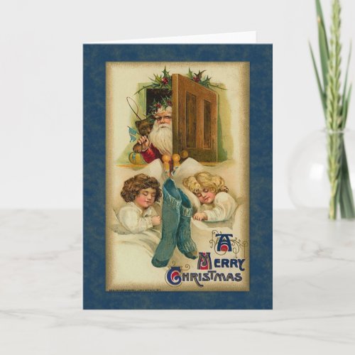 A Merry Christmas Children Sleeping Holiday Card