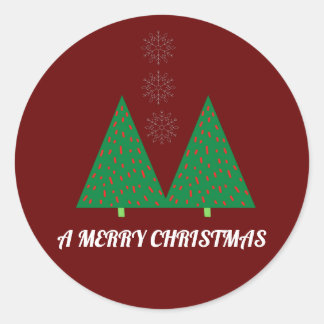 A Merry Christmas  Classic Round Sticker