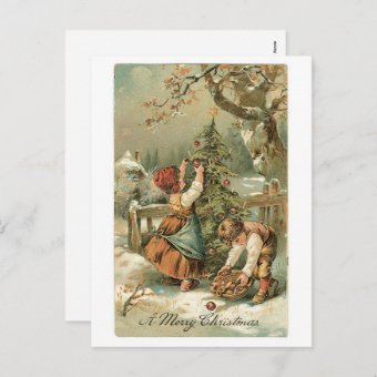 A Merry Christmas Holiday Postcard | Zazzle