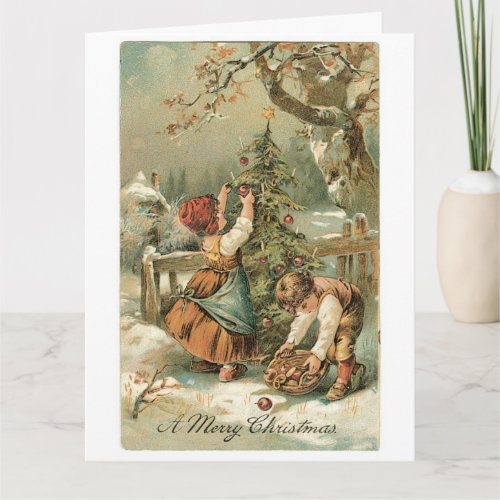 A Merry Christmas Holiday VIntage Card