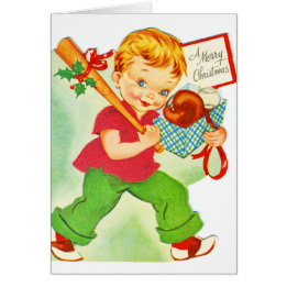 A Merry Christmas Little Boy Santa Claus Christmas Cards
