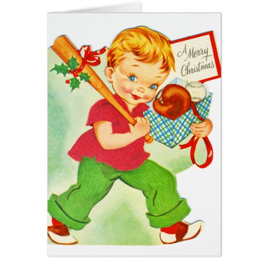 A Merry Christmas Little Boy Santa Claus Christmas Cards (Front)