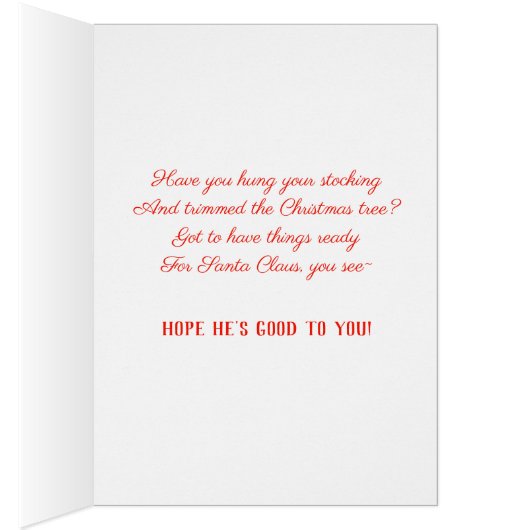 A Merry Christmas Little Boy Santa Claus Christmas Cards (Inside (Right))