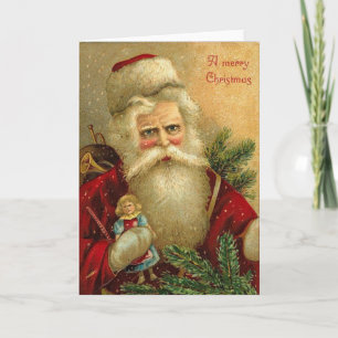 A Merry Christmas Santa and Doll Card