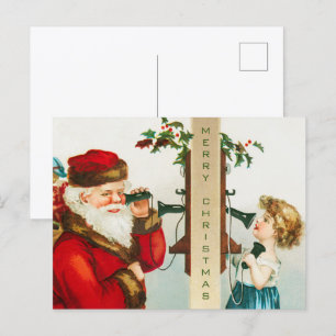 A Merry Christmas Santa Claus by Ellen Clapsaddle Holiday Postcard