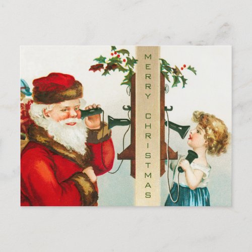 A Merry Christmas Santa Claus by Ellen Clapsaddle Holiday Postcard