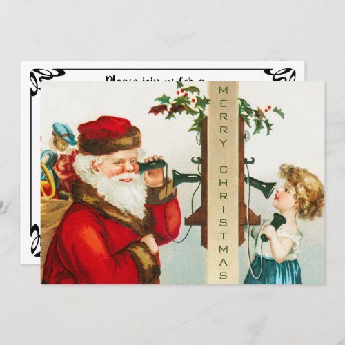 A Merry Christmas Santa Claus by Ellen Clapsaddle Invitation