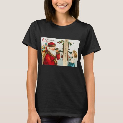 A Merry Christmas Santa Claus by Ellen Clapsaddle T_Shirt