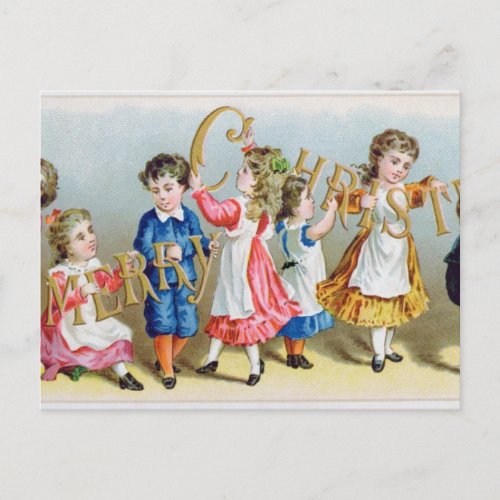 A Merry Christmas Victorian postcard