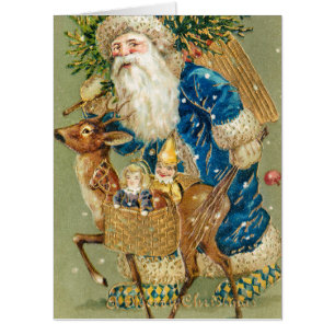 A Merry Christmas vintage art Holiday Card