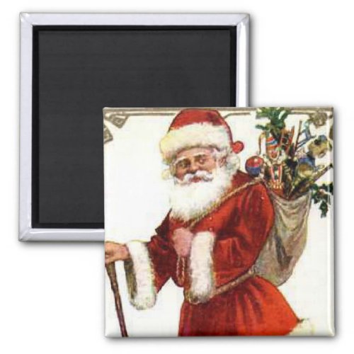 A Merry Christmas Vintage Look Santa Wishing You A Magnet