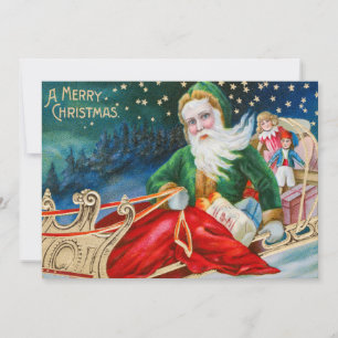 A Merry Christmas Vintage Santa Claus Children Holiday Card