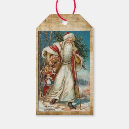 A merry Christmas Vintage Santa Claus Gift Tags