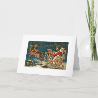 A Merry Christmas Vintage Santa Holiday Card