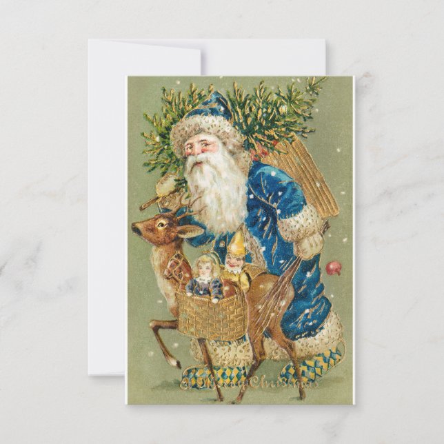 A Merry Christmas With Santa and Reindeer Invitation (Front)