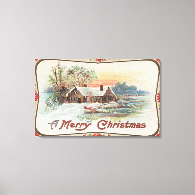 A Merry ChristmasA Country Scene Canvas Print (Front)