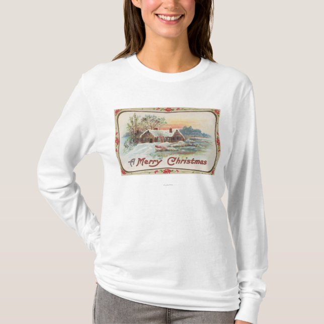 A Merry ChristmasA Country Scene T-Shirt (Front)