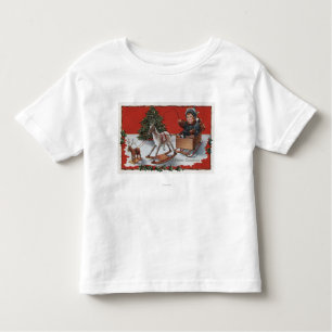 A Merry ChristmasKid in a Soap-Box Sled Toddler T-shirt