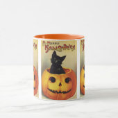 A Merry Halloween by Ellen Clapsaddle, Vintage Cat Mug (Center)