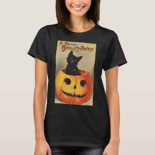 A Merry Halloween by Ellen Clapsaddle, Vintage Cat T-Shirt