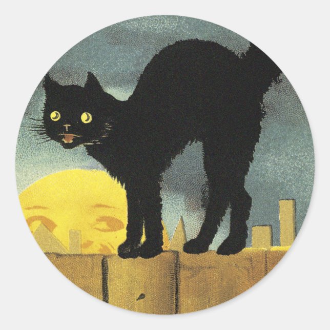 A Merry Halloween Classic Round Sticker (Front)