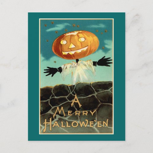 A Merry Halloween Holiday Postcard