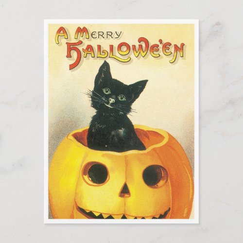 A Merry Halloween Holiday Postcard