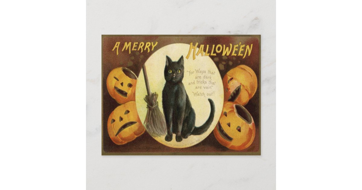 A Merry Hallowe'en Holiday Postcard | Zazzle