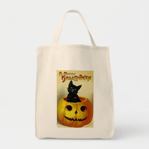 A Merry Halloween Kitten Tote Bag