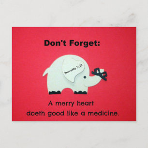 A Merry Heart Doeth Good Like a Medicine Holiday Postcard