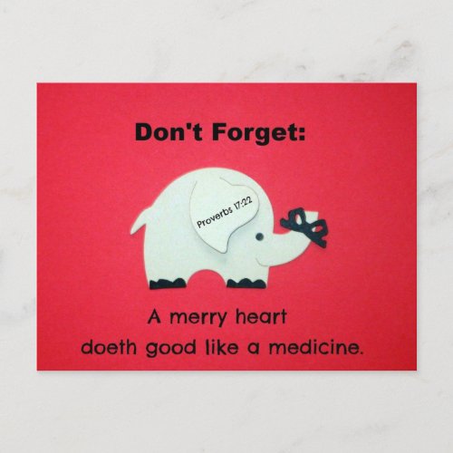 A Merry Heart Doeth Good Like a Medicine Holiday Postcard