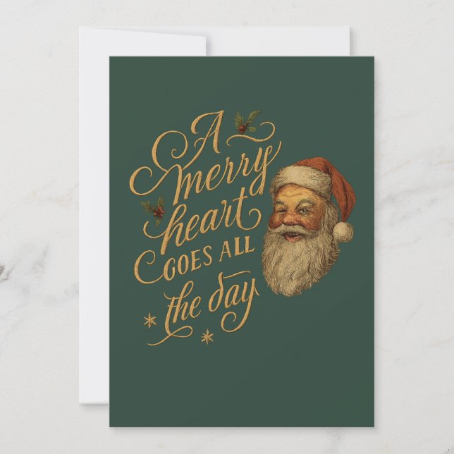A Merry Heart Goes all the Day  Invitation (Front)