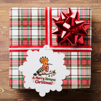 A Merry Hoopoe Christmas Ornament Card