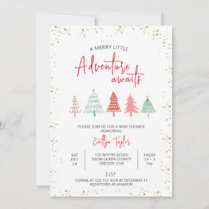 A Merry Little Adventure Awaits Baby Shower Invitation