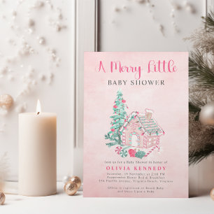 A Merry Little Baby Girl Baby Shower Invitation