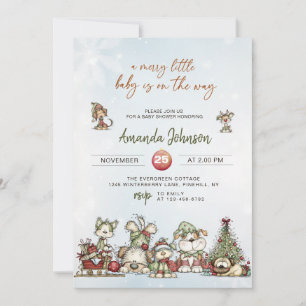 A Merry Little Baby is on the Way Invitation