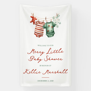 A Merry Little Baby Shower, Baby Clothes Welcome Banner