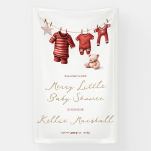 A Merry Little Baby Shower, Baby Clothes Welcome Banner