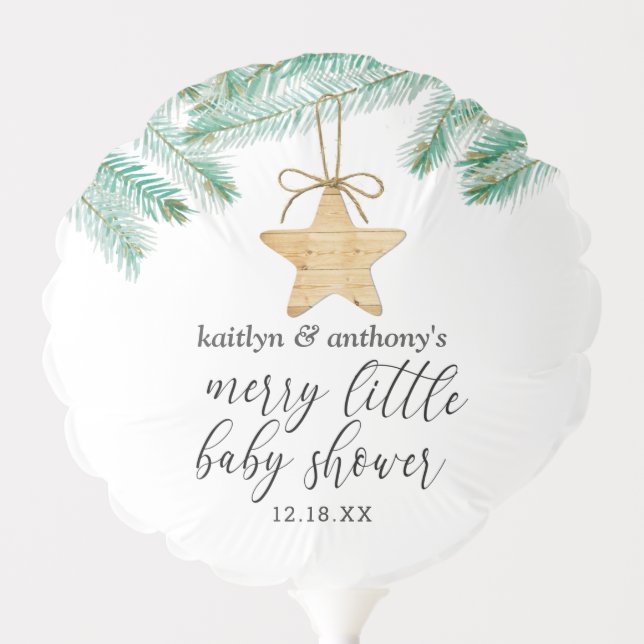 A Merry Little Baby Shower Balloon (Front)