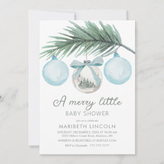 A Merry Little Baby Shower | Boy Baby Shower Invitation