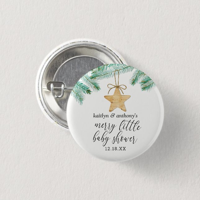 A Merry Little Baby Shower Button (Front & Back)
