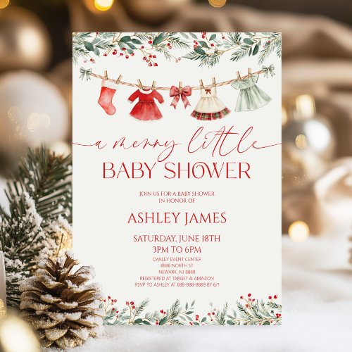 A Merry Little Baby Shower Christmas Baby Shower Invitation