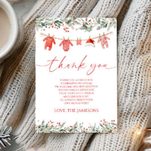 A Merry Little Baby Shower Christmas Baby Shower Thank You Card