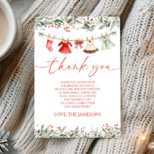 A Merry Little Baby Shower Christmas Baby Shower Thank You Card