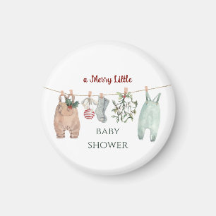A Merry Little Baby Shower Christmas Clothes Magnet