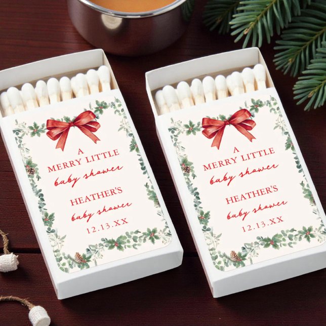 A Merry Little Baby Shower Christmas Favor Matchboxes (Creator Uploaded)