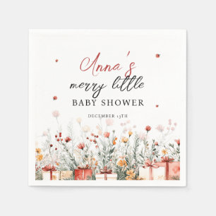 A Merry Little Baby Shower Christmas Florals Napkins
