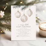 A Merry Little Baby Shower Christmas Ornaments Inv Invitation<br><div class="desc">Invite all of your friends and family with this neutral ornament baby Christmas baby shower invitation!</div>