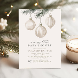 A Merry Little Baby Shower Christmas Ornaments Inv Invitation