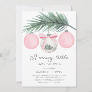 A Merry Little Baby Shower   Christmas Shower Invitation